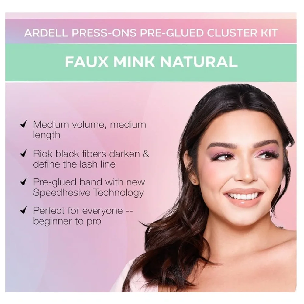 Ardell Press On Lashes Fauxmink Natural Pre-Glued Underlash Extensions - Picture 2 of 8